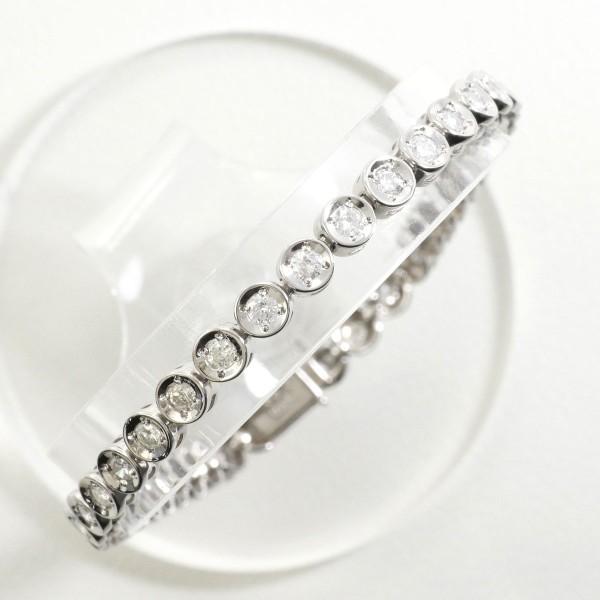 2ct ダイヤモンド Pt850 ブレスレット 鑑別書付 鑑別書付】記念日におすすめ 2.0ct ダイヤモンド ストレート