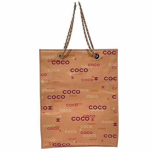 シャネル CHANEL ココロゴマークプリント チェーン バッグ トートバッグ ハンドバッグ レディース【中古】 CHANEL（シャネル） ココロゴマークプリント チェーン バッグ トート