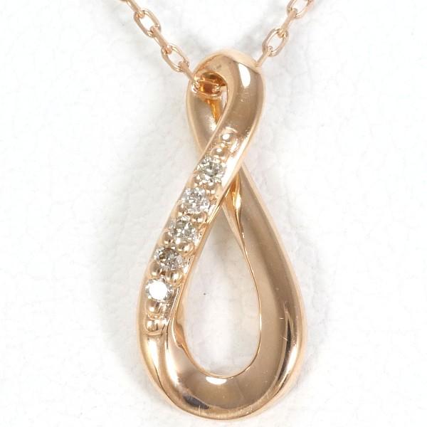 カナル4℃ K10PGダイヤネックレス 4℃ ネックレス カナル4℃ K10PG ダイヤ 総重量約0.9g 約39cm