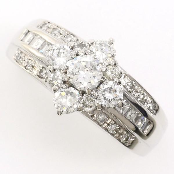 ご確認専用PT850ダイヤモンド指輪 リング PT850 プラチナ 指輪 13号 ダイヤ 0.22 0.84 カード鑑別