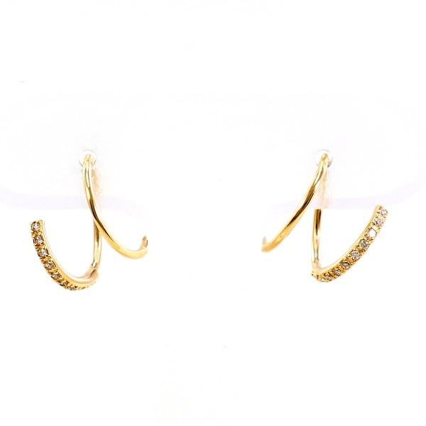 ピアス K10 10金 YG イエローゴールド ダイヤ 総重量約0.8g : ワンダー  