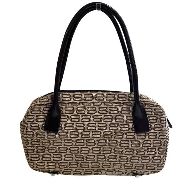 バレンシアガ ブラウン キャンバス×レザー バッグ トートバッグ