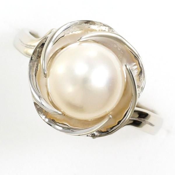 K14ホワイトゴールドWG パールリング リング K14 14金 WG ホワイトゴールド 指輪 11.5号 パール(真珠