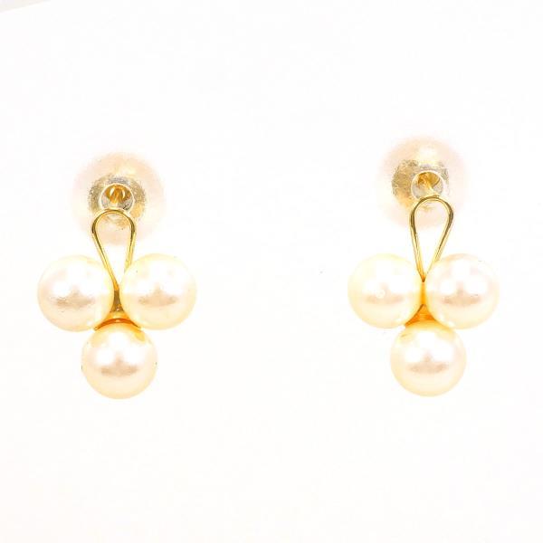 K18 イエローゴールド 一粒パールピアス 総重量0.57g パール直径約5㎜ ピアス K18 18金 YG イエローゴールド パール(真珠) 総重量約0.7g