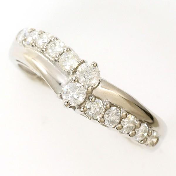 指輪　パール　ダイヤモンド　9号　Pt100 プラチナ pt900 プラチナダイヤモンドリング指輪13号