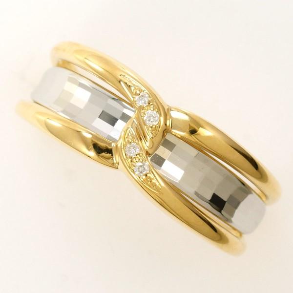 リング PT900 プラチナ K18YG 指輪 11.5号 ダイヤ 総重量約4.1g