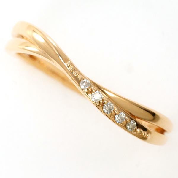 美品) 4℃ K10PG 7Pダイヤモンドリング 10号 4℃ リング カナル4℃