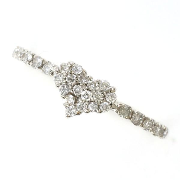 K10 10金 WG ホワイトゴールド リング 指輪 9号 ダイヤ 0.18