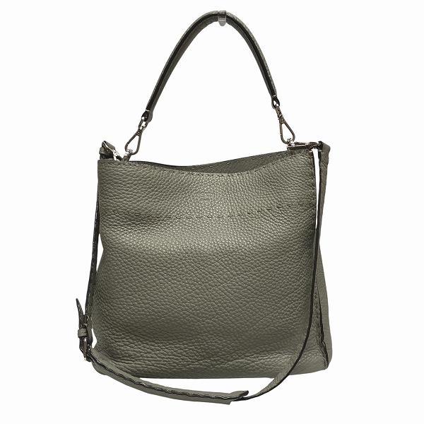 FENDI フェンディ セレリア フラット・バケット ショルダーバッグ レザー FENDI - FENDI フェンディ セレリア フラット・バケット ショルダー