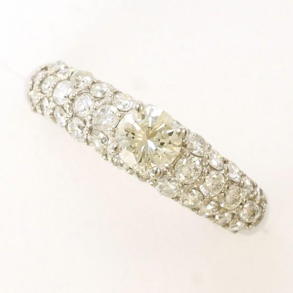 Pt900・天然ダイヤ9石・鑑定書付き・サイズ12 リング PT900 プラチナ 指輪 12号 ダイヤ 0.85 鑑定書 総重量約5.3g