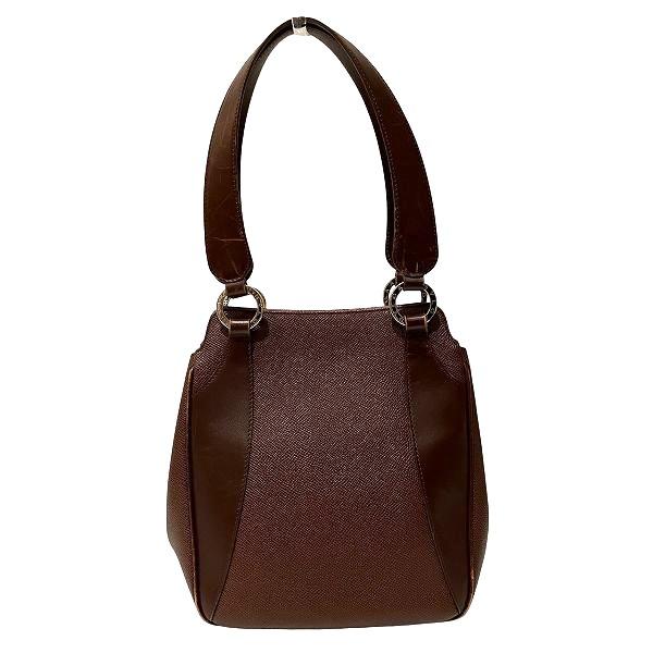 BVLGARI（ブルガリ） ブラウン レザー バッグ ハンドバッグ レディース