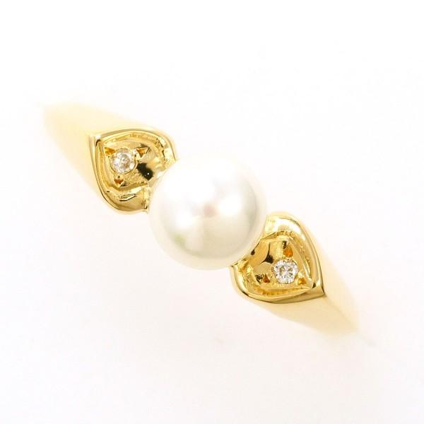 リング K18 18金 YG イエローゴールド 指輪 11.5号 パール(真珠) 約5.5