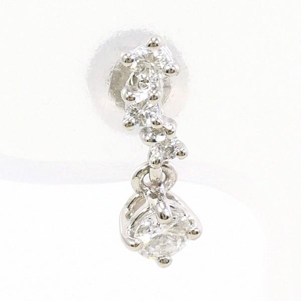 ピアス PT900 プラチナ (片耳) ダイヤ 0.14 総重量約0.5g : ワンダー