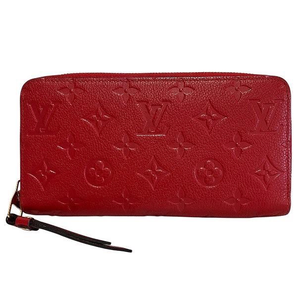 ルイヴィトン Louis Vuitton モノグラムアンプラント ジッピーウォレット M60737 レッド ラウンドファスナー 長財布 レディース 送料無料 【中古】 LOUIS VUITTON（ルイ・ヴィトン） モノグラムアンプラント ジッピー