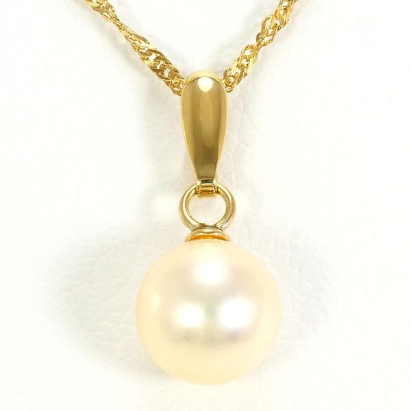 ネックレス K18 18金 YG イエローゴールド パール(真珠) 総重量約1.1g