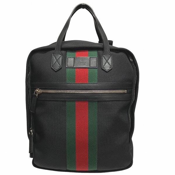 グッチ GUCCI シェリー 495558 ウェブストライプ 2way バッグパック バッグ リュック ユニセックス【中古】 GUCCI（グッチ） シェリー 495558 ウェブストライプ 2way バッグパック