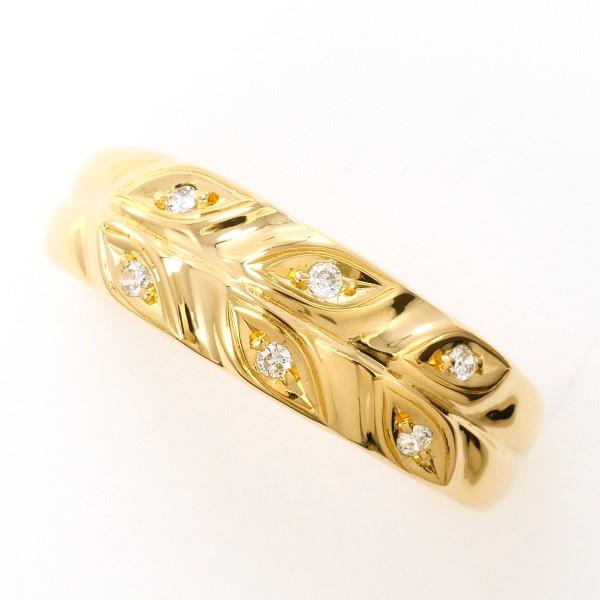 リング K18 18金 YG イエローゴールド 指輪 13号 ダイヤ 総重量約3.1g