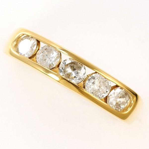 リング K18 18金 YG イエローゴールド 指輪 9号 ダイヤ 0.51 カード