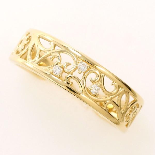 リング K10 10金 YG イエローゴールド 指輪 10号 ダイヤ 総重量約1.7g