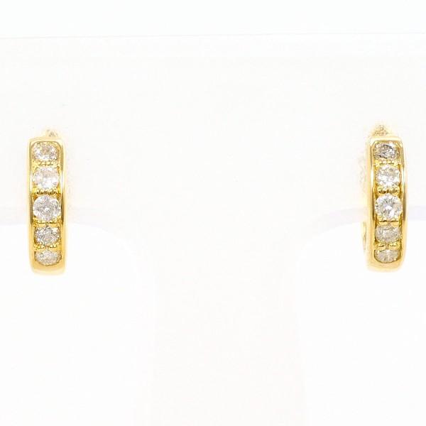 ピアス K18 18金 YG イエローゴールド ダイヤ 0.10 ×2 総重量約1.7g