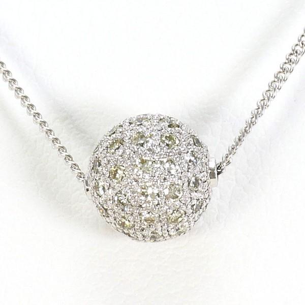 ネックレス K18 18金 WG ホワイトゴールド ダイヤ 総重量約2.9g 約40cm
