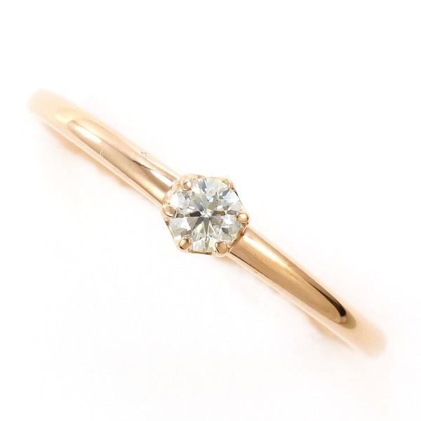 リング K10 10金 PG ピンクゴールド 指輪 9号 ダイヤ 0.10 総重量約0.8