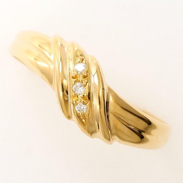 リング K18 18金 YG イエローゴールド 指輪 12号 ダイヤ 総重量約1.7g
