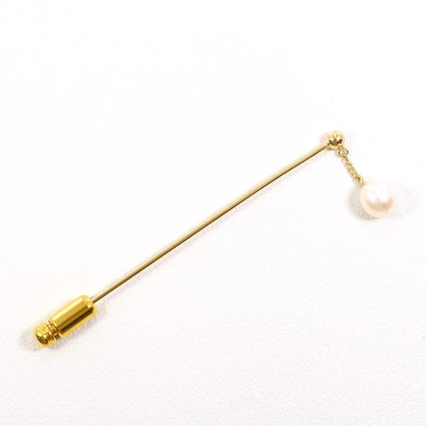 ブローチ K18 YG イエローゴールド ブローチ K18 18金 YG イエローゴールド 合金 ピン パール(真珠) 総