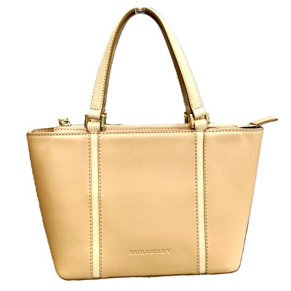 バーバリー Burberry ベージュ レザー バッグ ハンドバッグ トート 