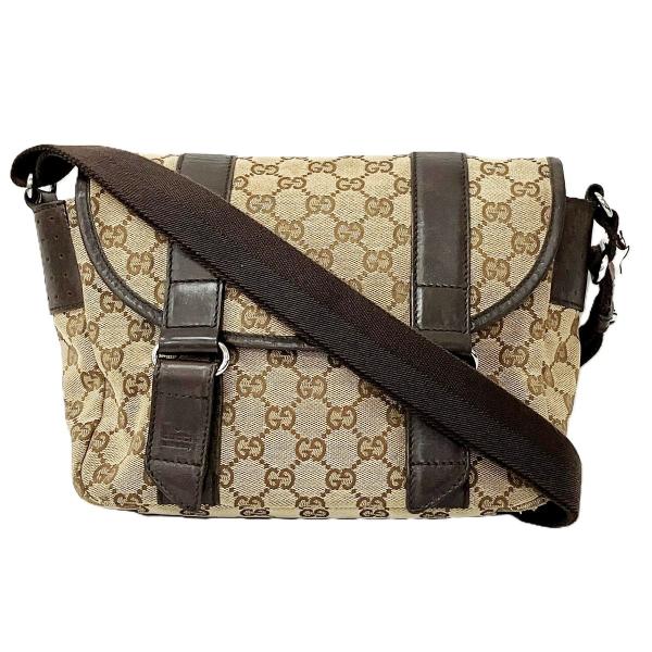 GUCCI グッチ GG柄 キャンバス レザー ショルダー バッグ GUCCI（グッチ） ショルダーバッグ GGキャンバス キャンバス レザー