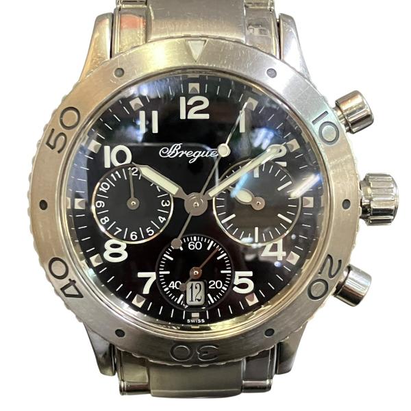 ブレゲ Breguet トランスアトランティック タイプXX 腕時計 総重量約100.5g SS SS 自動巻き ブラック文字盤 4820 メンズ 中古