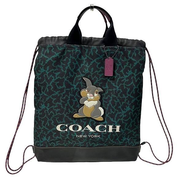 コーチ COACH ディズニー コラボ テレイン ウェービーウェーブ 89900 バッグ トートバッグ ナップサック リュック レディース【中古】 COACH（コーチ） ディズニー コラボ テレイン ウェービーウェーブ