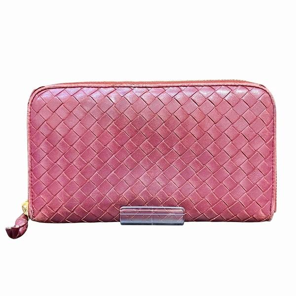 美品✨ボッテガヴェネタ　L字ファスナー　長財布　イントレチャート　ボルドー 美品✨ボッテガヴェネタ L字ファスナー 長財布 イントレチャート