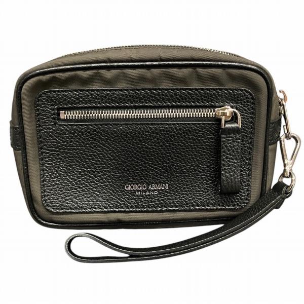 ジョルジオアルマーニ バッグ ジョルジオアルマーニ ナイロン レザー トラベルポーチ バッグ