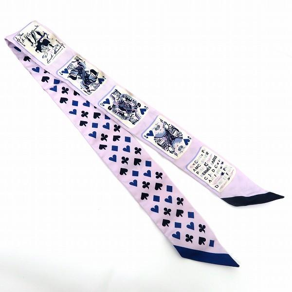 エルメス Hermes ツイリー Jeu de Cartes パープル系 トランプ柄