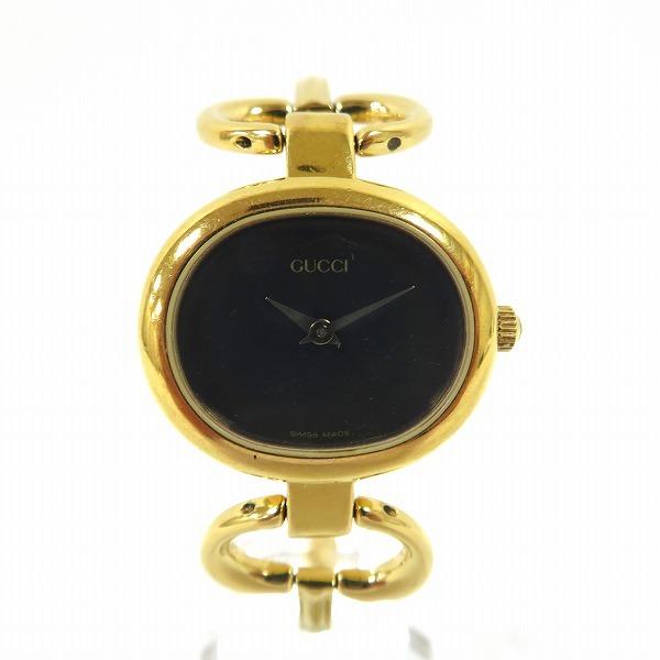 グッチ GUCCI 1600 ゴールド×ブラック クォーツ 時計 腕時計 ...