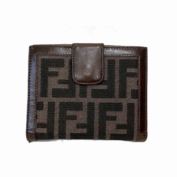 FENDI フェンディ ズッカ柄 コンパクトウォレット 2つ折り財布 ユニ 