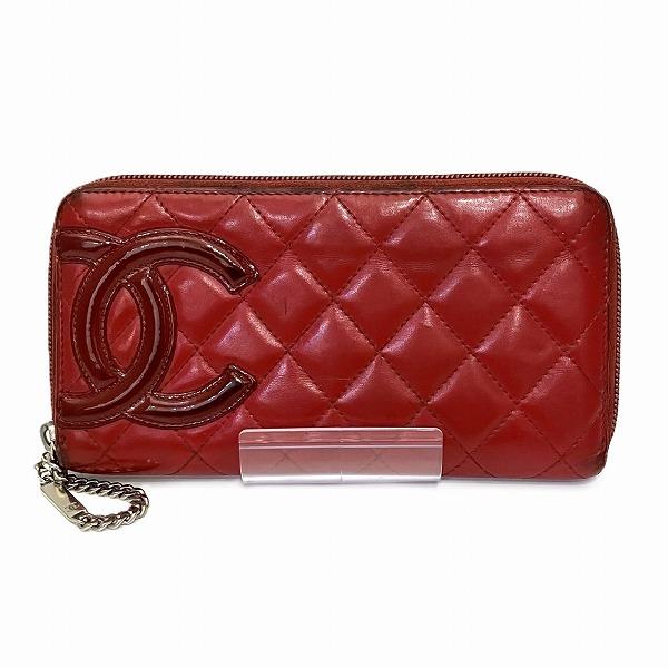 CHANEL シャネル カンボン A46647 ラウンドジップ 長財布 レディース 