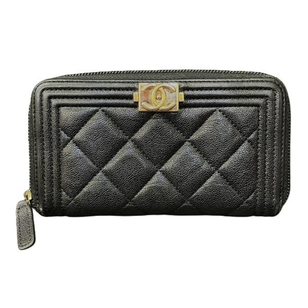 値下げCHANEL BOY CHANEL キャビアスキン 長財布 CHANEL（シャネル） 長財布 ボーイシャネル キャビアスキン A80288