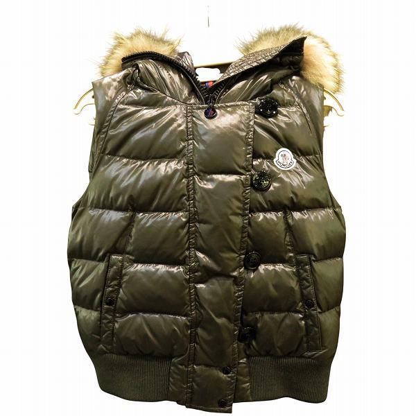 モンクレール 122-093-48302-25 カーキ Sサイズ ダウンジャケット アパレル アウター レディース 小物【中古】 モンクレール 122-093-48302-25 カーキ Sサイズ ダウンジャケット