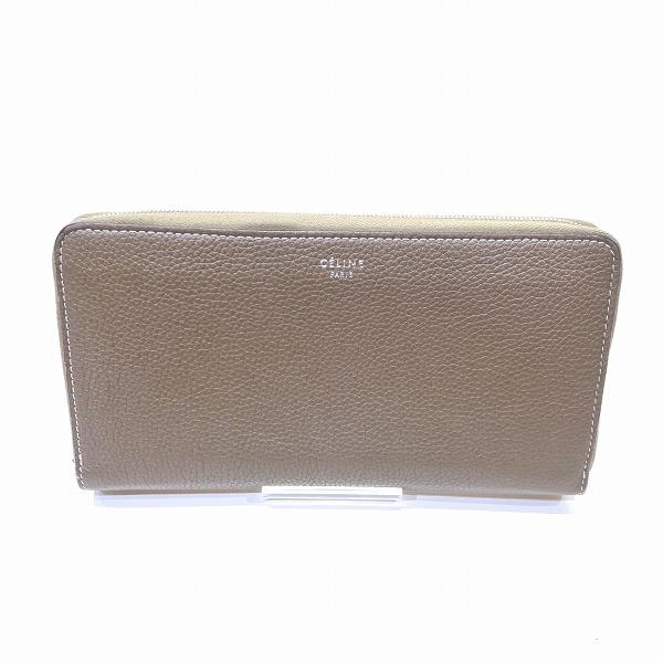 CELINE 長財布 ダークグレー レザー