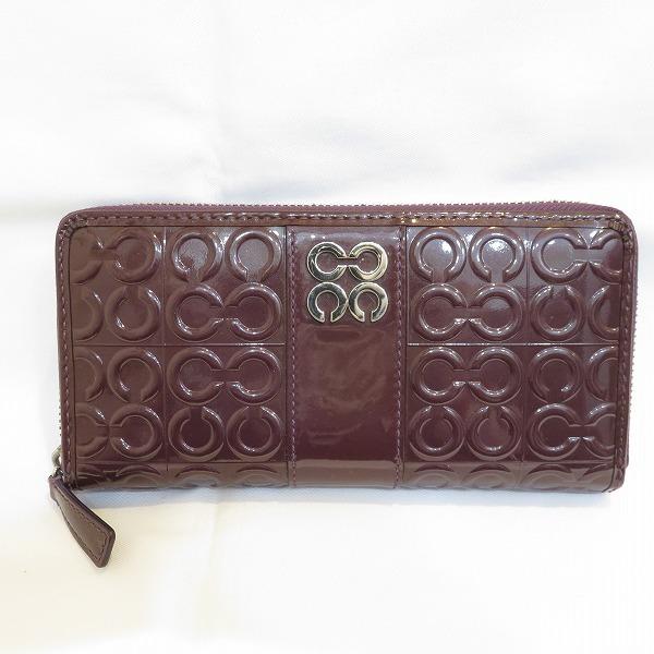 コーチ Coach 財布 長財布 レディース パープル エナメル 中古 ワンダープライス Yahoo 店 通販 Yahoo ショッピング