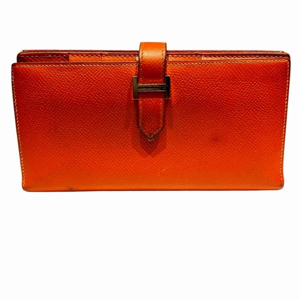 HERMES（エルメス） ベアンスフレ オレンジ 長財布 レディース 中古