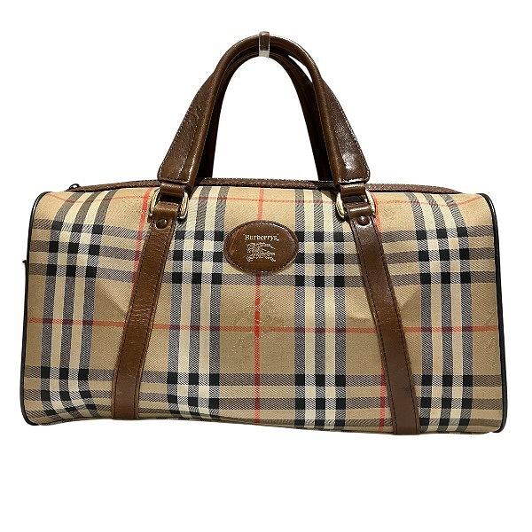 良品　BURBERRY バーバリー　ノバチェック　ハンドバッグ　ボストンバッグ バーバリー Burberry ノバチェック バッグ ミニボストンバッグ ユニ