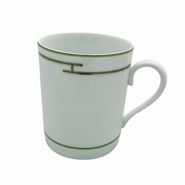HERMES エルメス リズム グリーン マグカップ【中古】 HERMES（エルメス） リズム マグカップ グリーン 陶器 ブランド小物