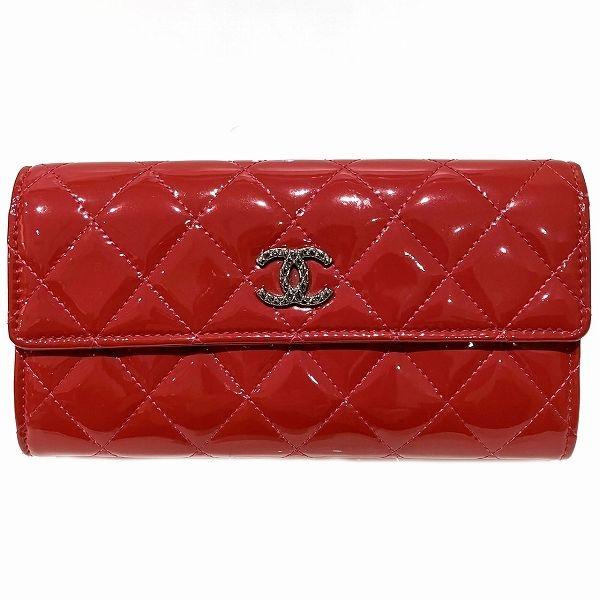 CHANEL シャネル ブリリアントマトラッセ ココマーク エナメル 長財布 