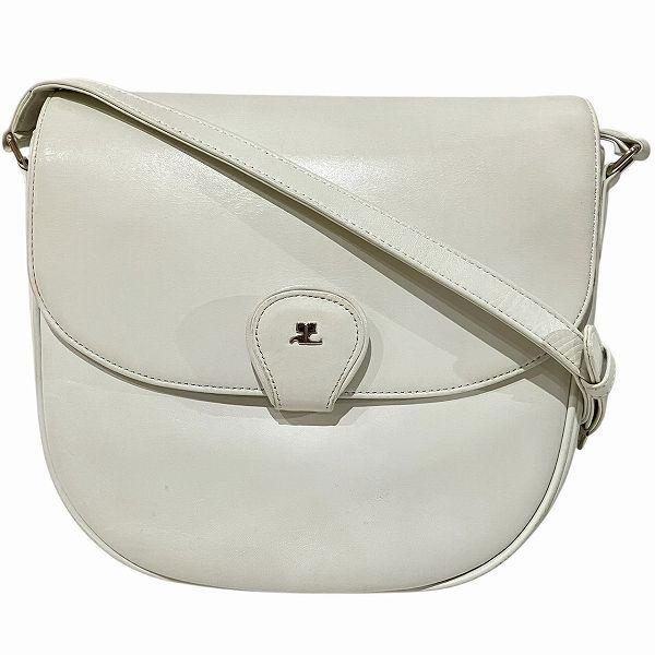 courreges クレージュ ホワイト レザー バッグ ショルダーバッグ