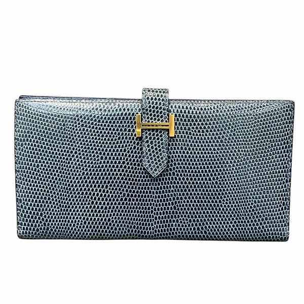 HERMES（エルメス） ベアン リザード 財布 長財布 ユニセックス 中古