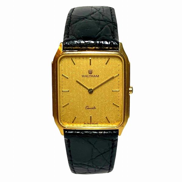 ウォルサム クォーツ スクエア ゴールド 時計 腕時計 メンズ 中古