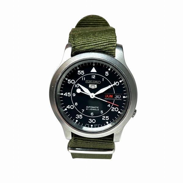 K*.様 セイコーファイブ SEIKO 5 自動巻 可動 7S26-02J0 ミ セイコー セイコー5 7S26-02J0 自動巻 カーキ 時計 腕時計 メンズ 中古